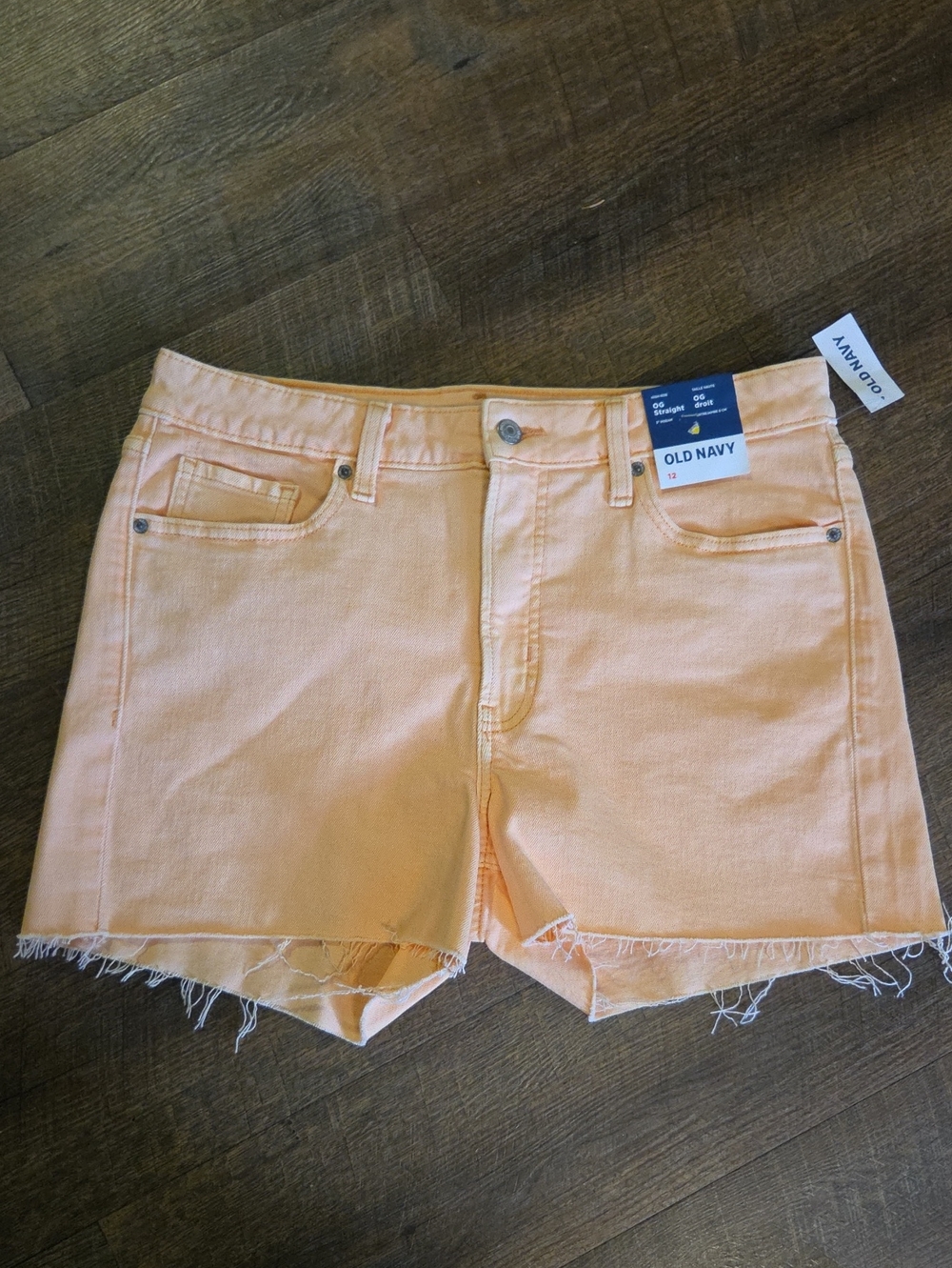 Old Navy Peach Frayed Hem Denim Shorts